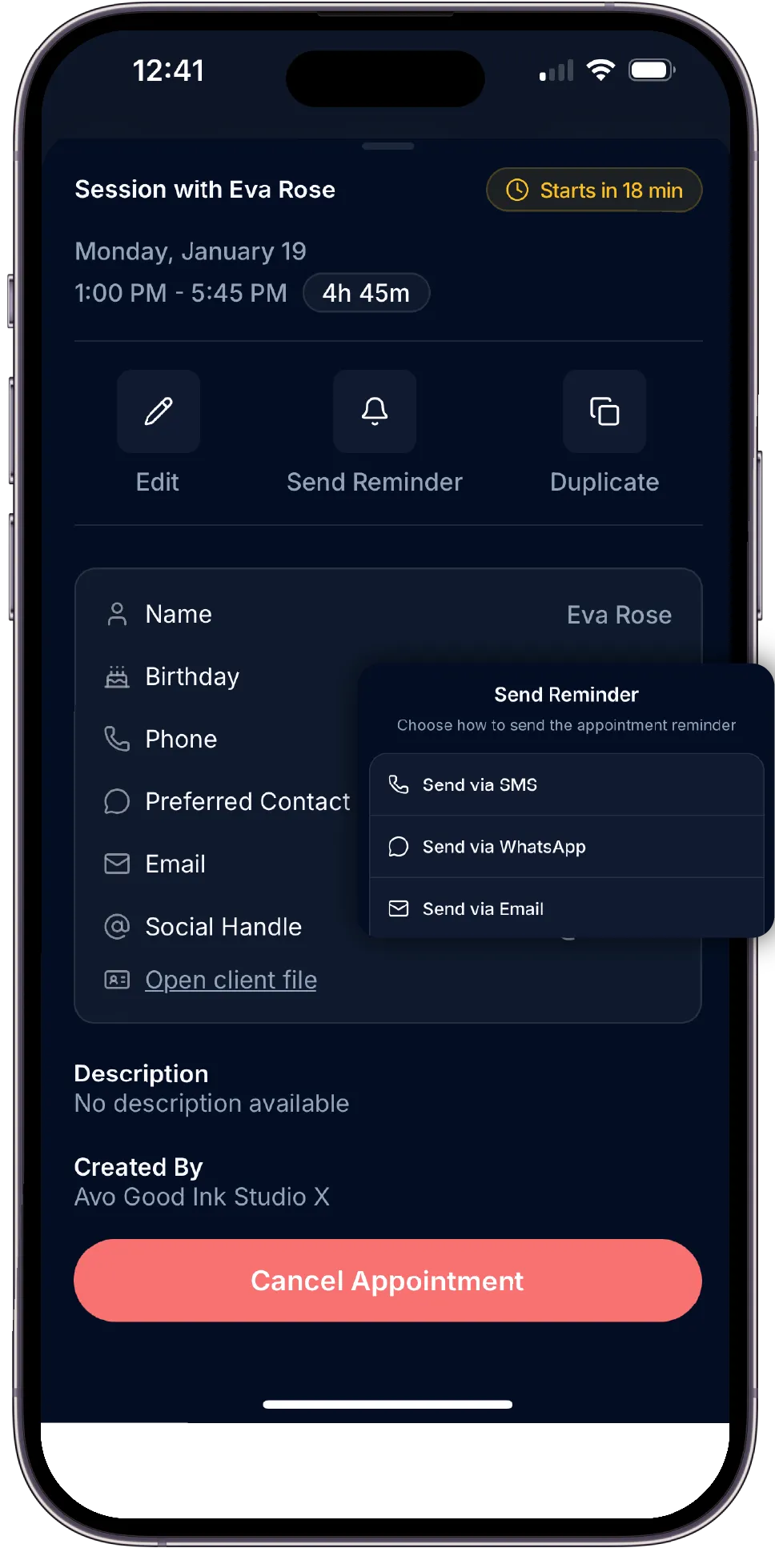 No-shows cost you time and money. Send reminders and keep your chair full.
