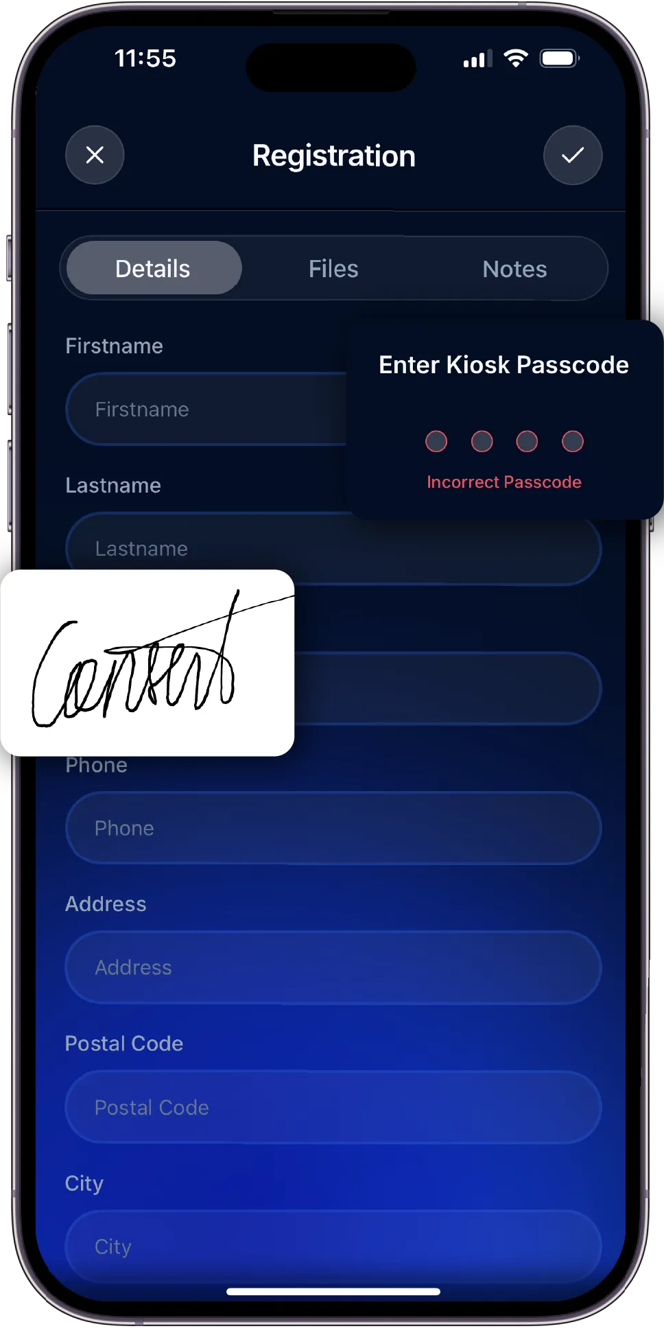 Let clients self-check-in. Kiosk mode handles intake so you don't have to.